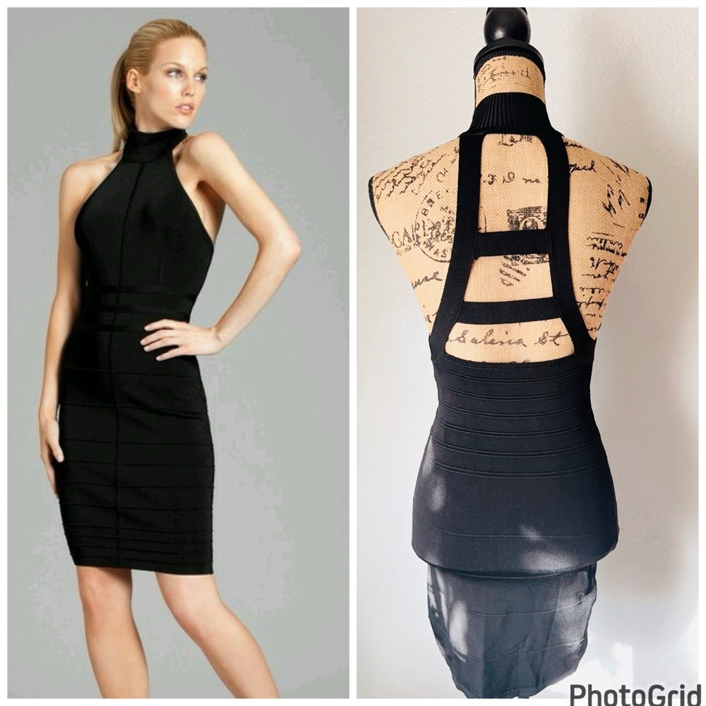 BEBE Open Back Bandage Dress S